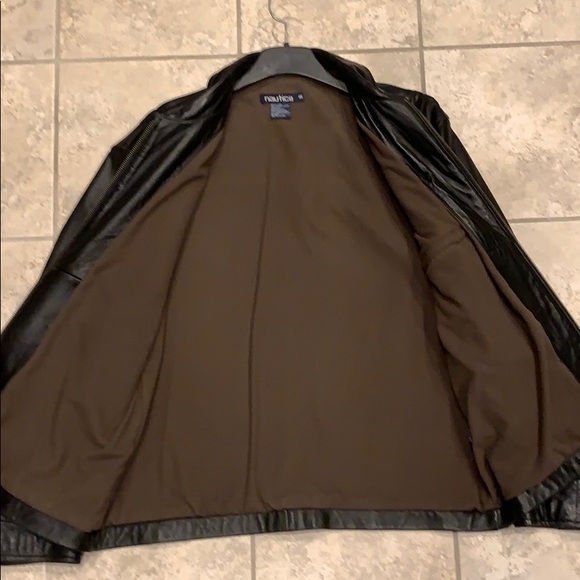 NAUTICA LEATHER BOMBER - size 46 - Picture 3 of 6